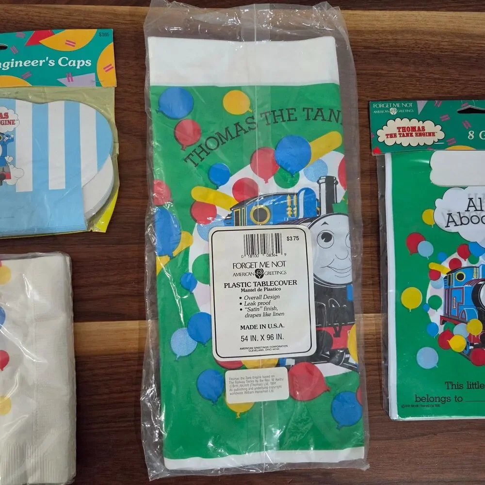 Vintage Thomas The Tank Engine American Greetings 1991 Party Supplies Tablecloth